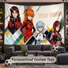 Neon Genesis Evangelion Personalized Tapestry Support Custom Name, Wall Art Home Decoration