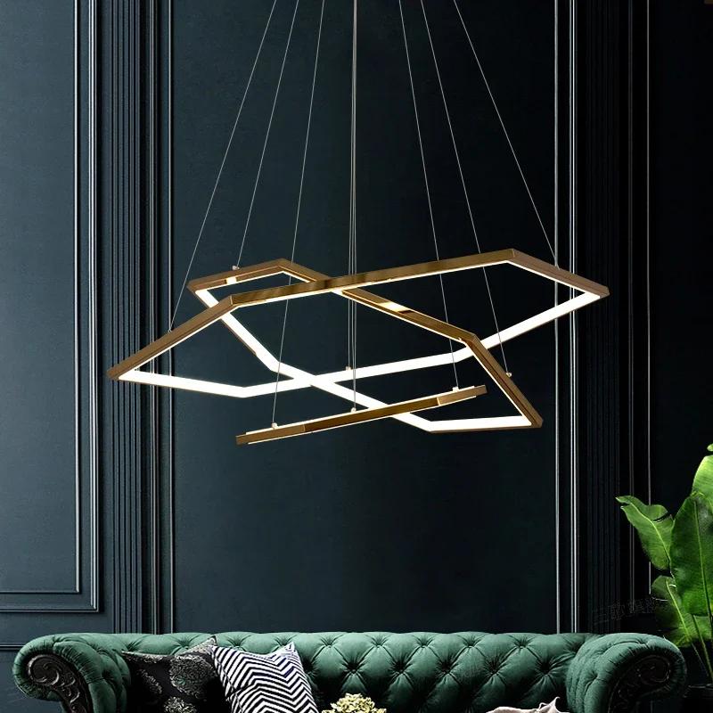 Modern Hexagon Led Pendant Light Living Dining Room Chandelier Lighting Home Decor Bedroom Lampara Office Hanging Lamp Luminaire