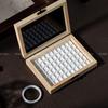 Nail Art Pine Wood Storage Box with Black Acrylic Skylight