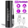 USB-aufladbare UV-Taschenlampe LED-Ultraviolett-Fackeln Zoombar Ultra Violett-Lichter Skorpion Haustierurin-Flecken Detektor Werkzeuge
