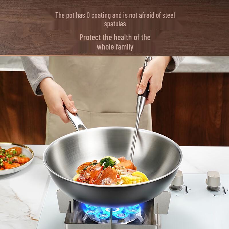 San Si Gang Kaiserlicher Koch 316L Edelstahl Rundboden Wok