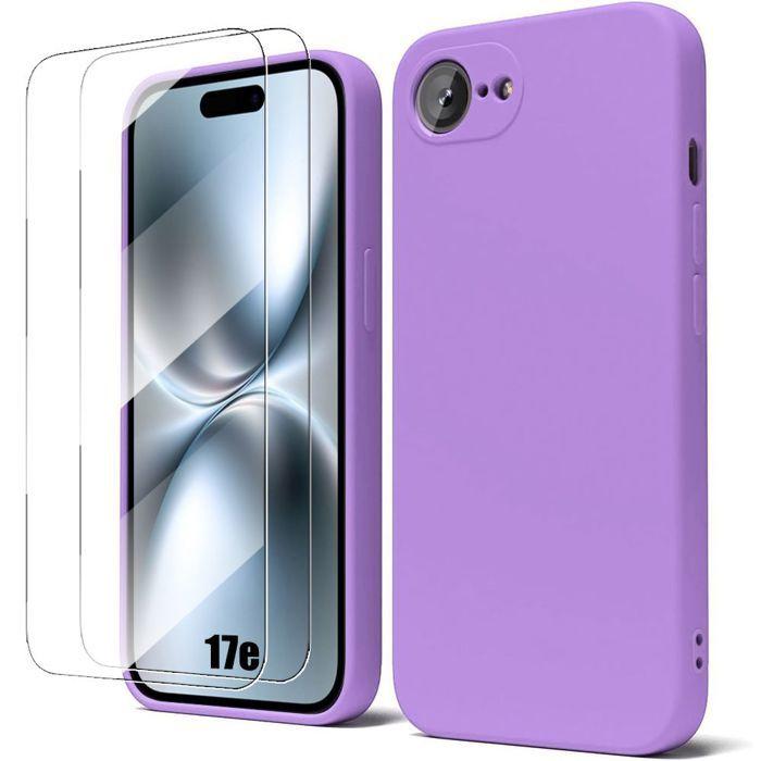 Coque pour iPhone 17e, Protection Silicone Liquide Ultra Fine Léger Antichoc - Violet