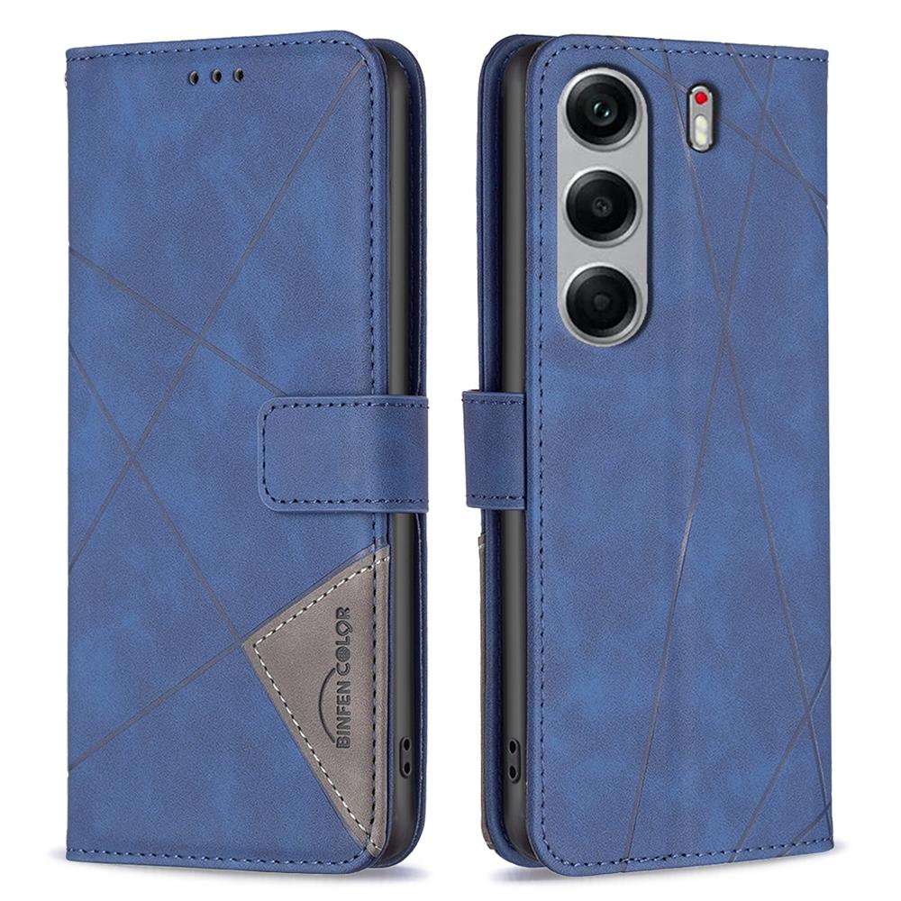 BINFEN COLOR For TECNO Camon 40 Pro 5G Phone Cases Wallet Stand Geometry Imprinted Leather Cover