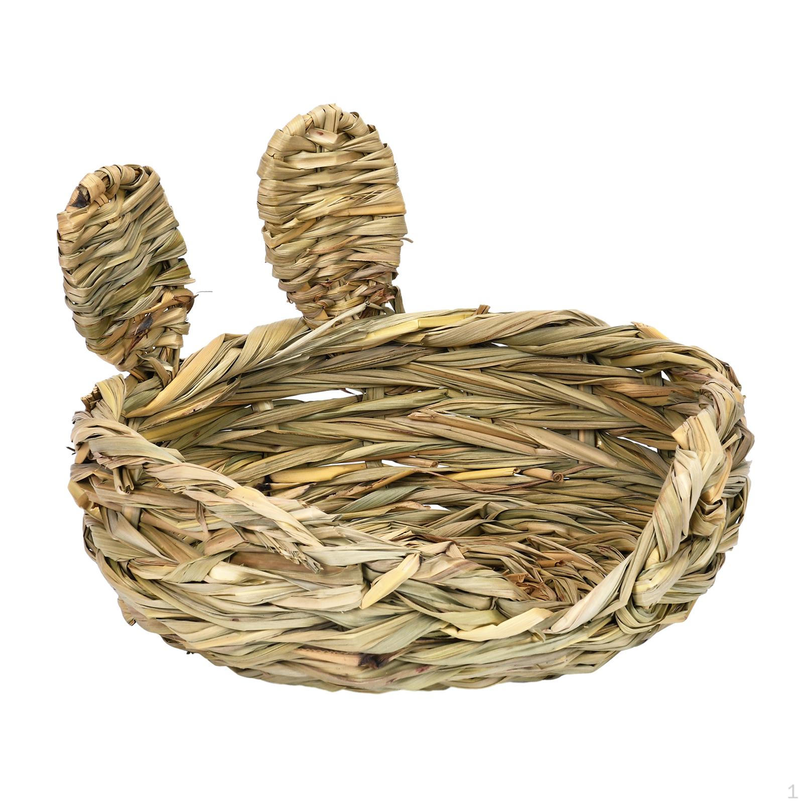 

Grass Bed ,Bunny Bedding Nest Cages Creative, Breathable Handcraft Woven House for s Pet Hay Half Opening Style