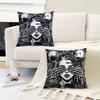 Artistic Skeleton Girl Maple Design Cushion Cover Happy Autumn Harvest Decor Holiday Decorati Pillow Cover