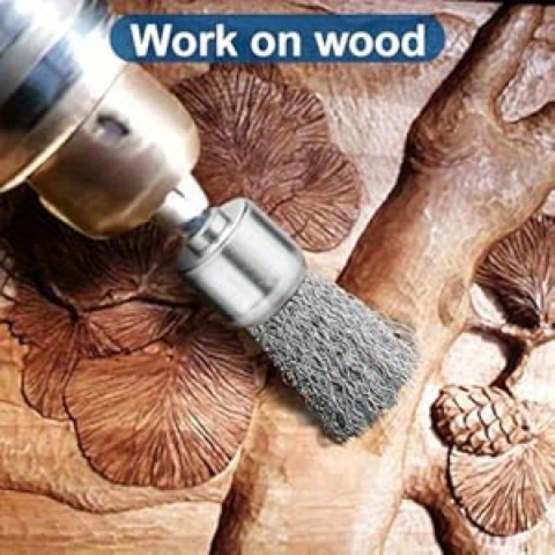 6 Stück Professionelle Kohlenstoffstahl-Drahtbürsten-Bohreraufsätze - Sechskantschaft, Rostentfernungsaufsätze, Topfbürsten zur Reinigung und Politur, Reinigungswerkzeuge