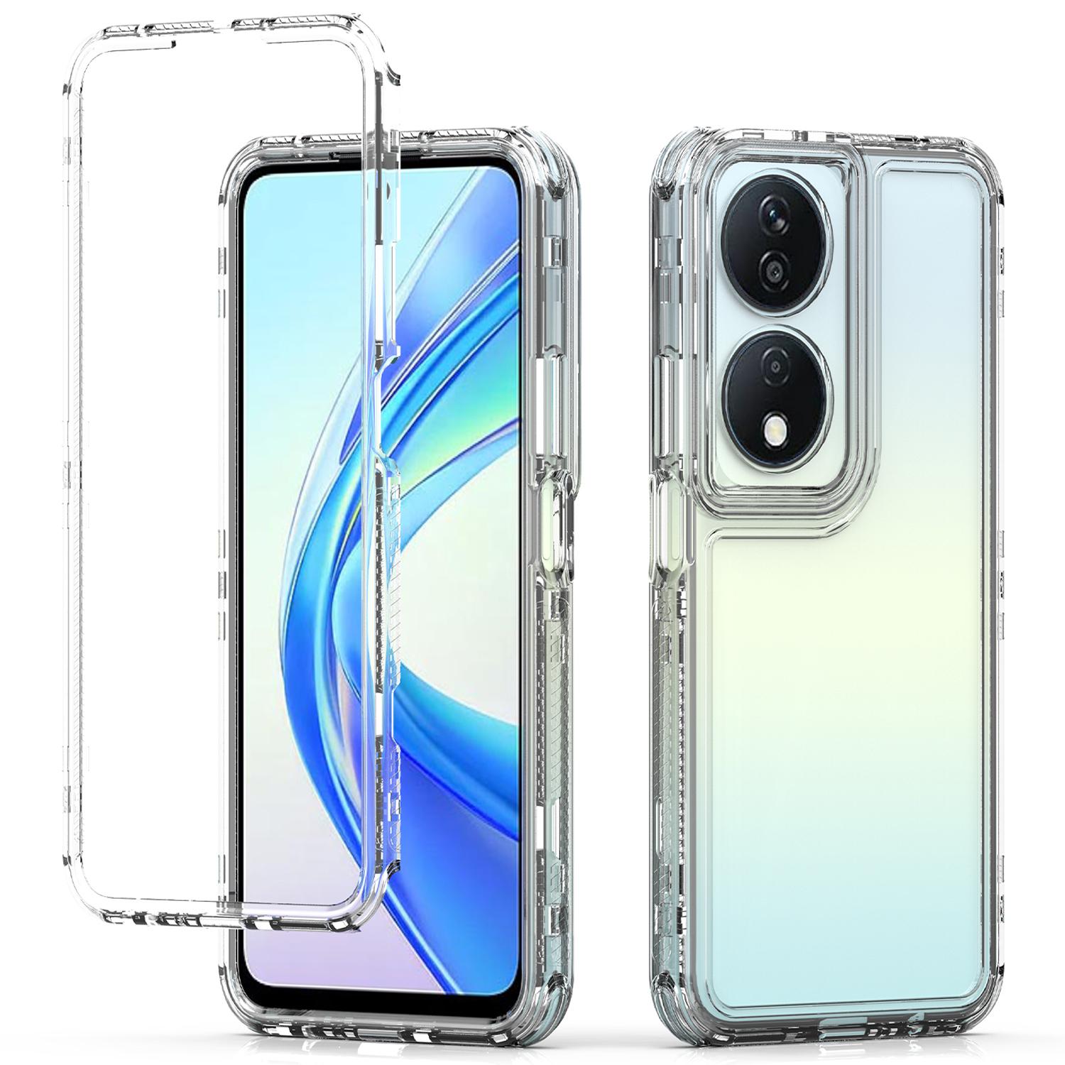 

For Honor 90 Smart/X7b 4G Case Acrylic+TPU 3-in-1 Transparent Phone Cover A