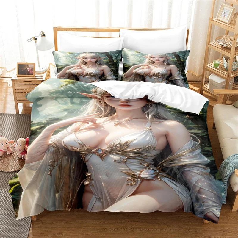 Seksowny zestaw pościeli 3D Beauty Zestaw narzut na łóżko Pościel dla miłośników Dzieci Luksusowe zestawy pościeli King Size Zestaw poszewek na kołdrę Queen