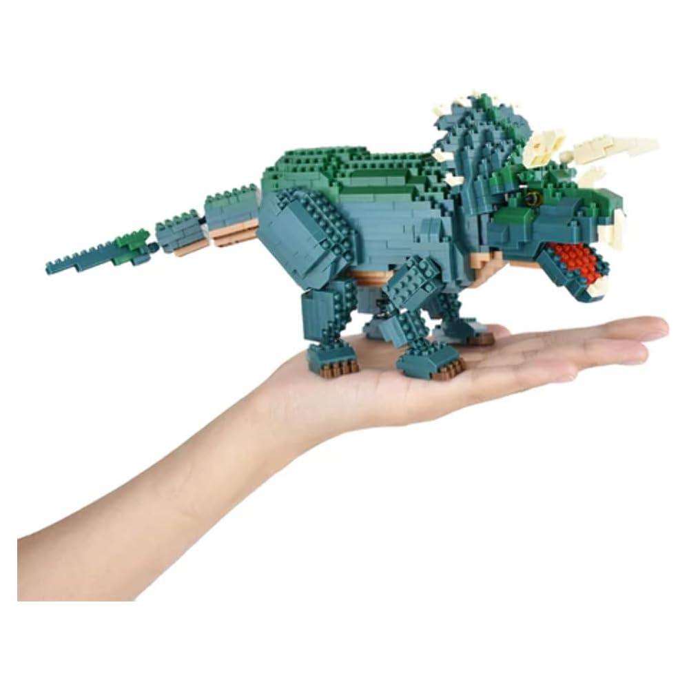 Nanoblock Dinosaur DX Triceratops NBM-033 Building Set with Detailed Design and Small Pieces