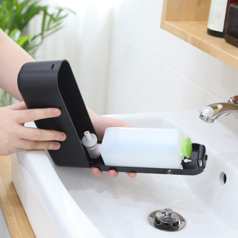 Wall-mounted soap and detergent dispenser black