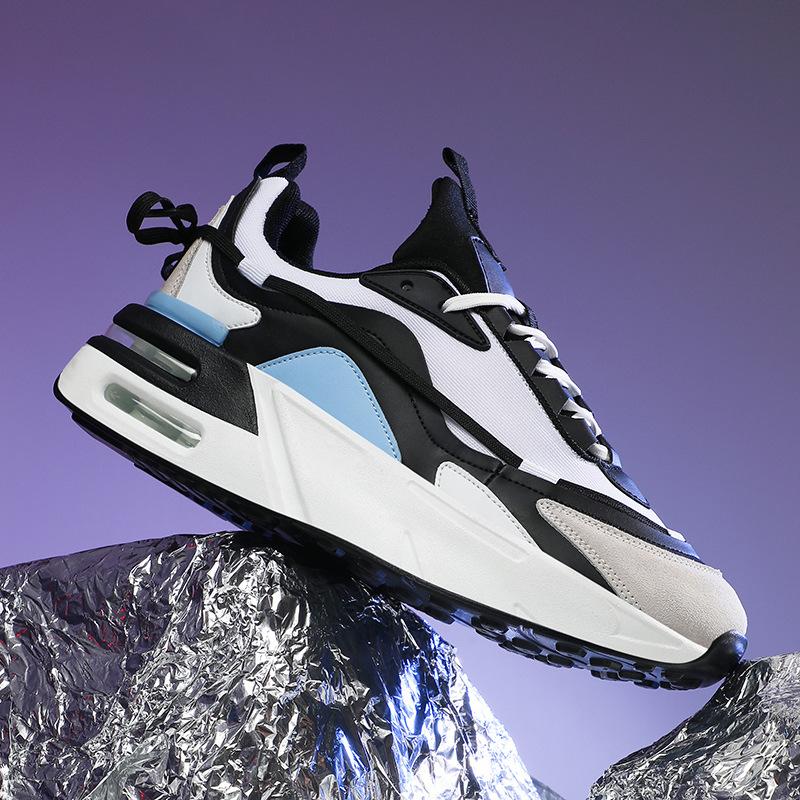 

Обувь большого размера с воздушной подушкой снизу, сетка Air Tide, повседневная и легкая, осень 2024 года, новая толстая подошва, увеличивающая рост, мужская обувь 39