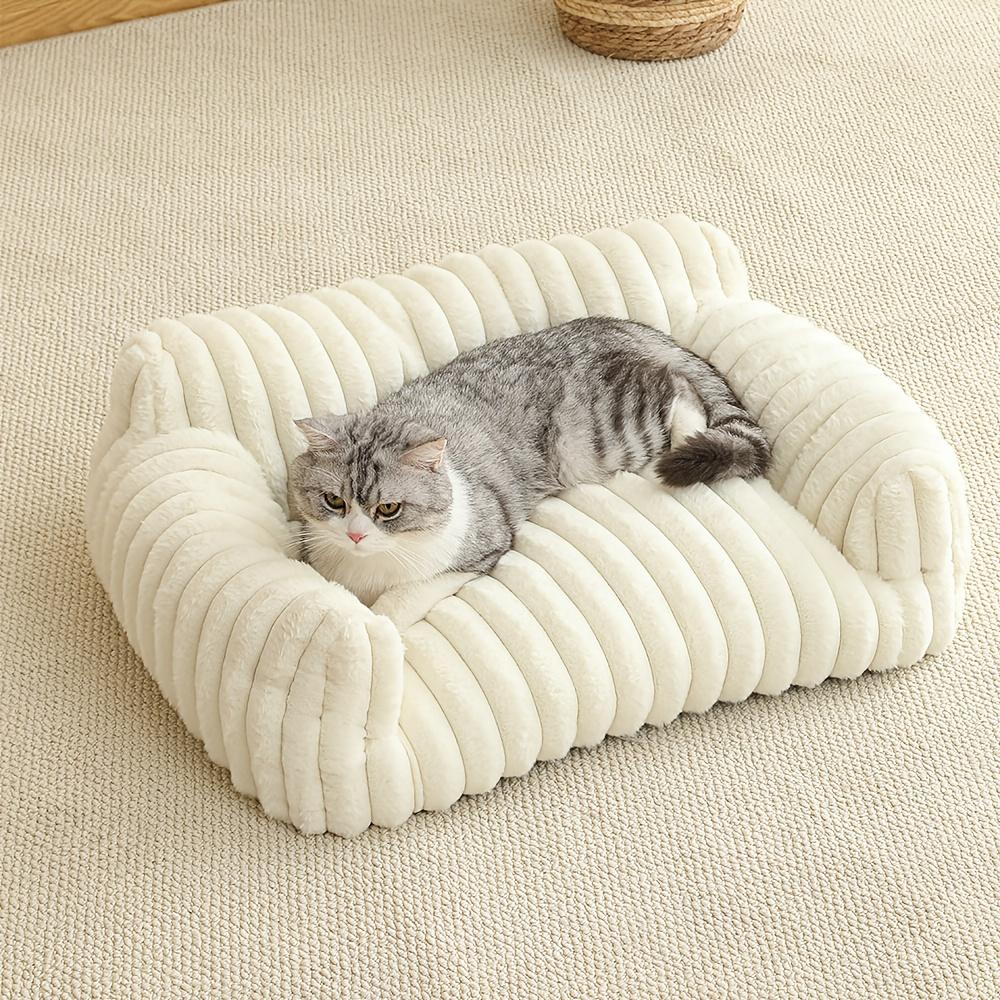 Bequemes Katzensofa Niedliches Weiches Katzenbett Katzenhaus Atmungsaktives Katzenbett Schlafkörbchen Geeignet für Große, Mittelgroße und Kleine Katzen, Gemütliches Haustiernest