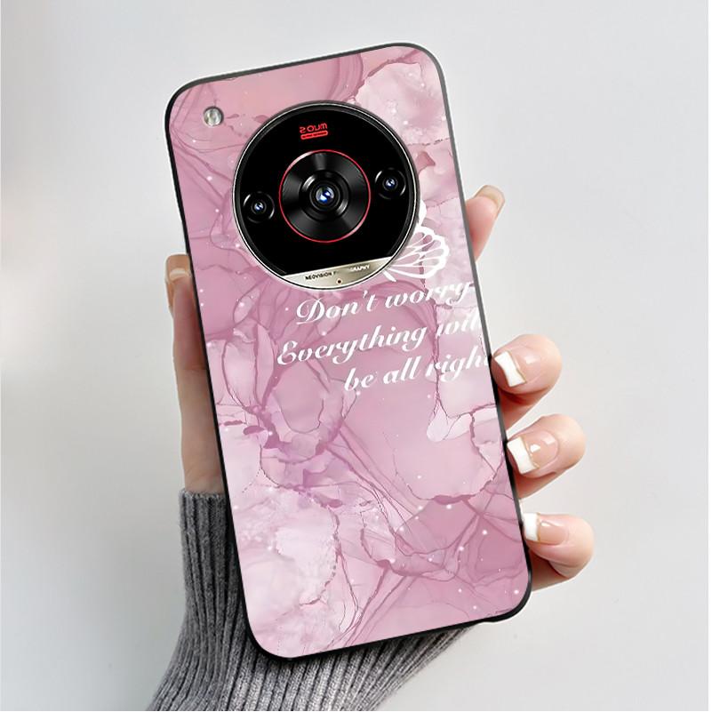 Printed Phone Case For ZTE Nubia Focus 2 Ultra 5G Funda Capa Soft Silicone Black Shell Cover Cute Flower Cartoon Casing Coque