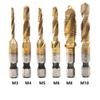 7Pcs/SET Combination Drill Tap Bit HSS Screw Thread Metric Tapping for Deburring