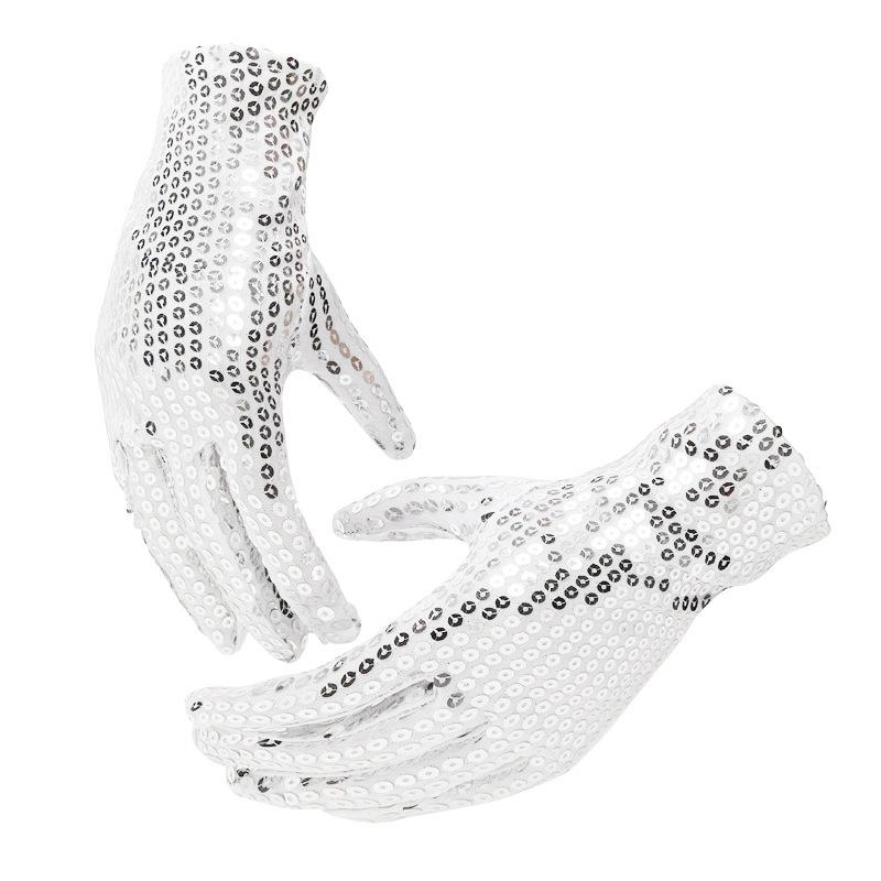 Sequins Stage Performance Props Gloves Adult Halloween Cosplay Dancing Show Magic Fashion Personality Hip Hop Woman Men