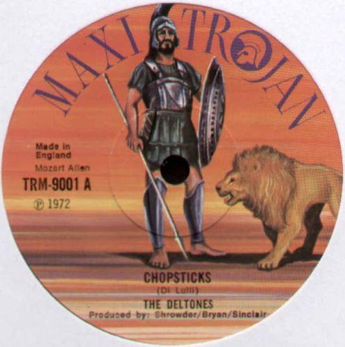 

7-дюймовая пластинка DELTONES - Chopsticks TRM9001 Maxi Trojan 1972 Великобритания Регги, Ска и Даб Б/У