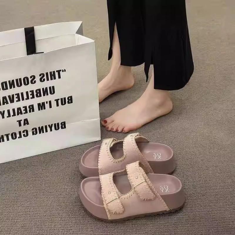 Platform sandals women's summer wear new fashion open-toed shoes small height-increasing beach shoes