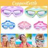 Fashionable High Definition Kid's Swim Goggles With Attached Ear Plugs Waterproof Anti-uv Anti-fog