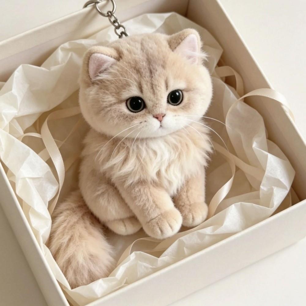 Simulazione Gatto Gatto Bambola di Peluche Animale di Peluche Morbido Fascino Gatto di Peluche Ciondolo per Borsa Decorazione per Borsa