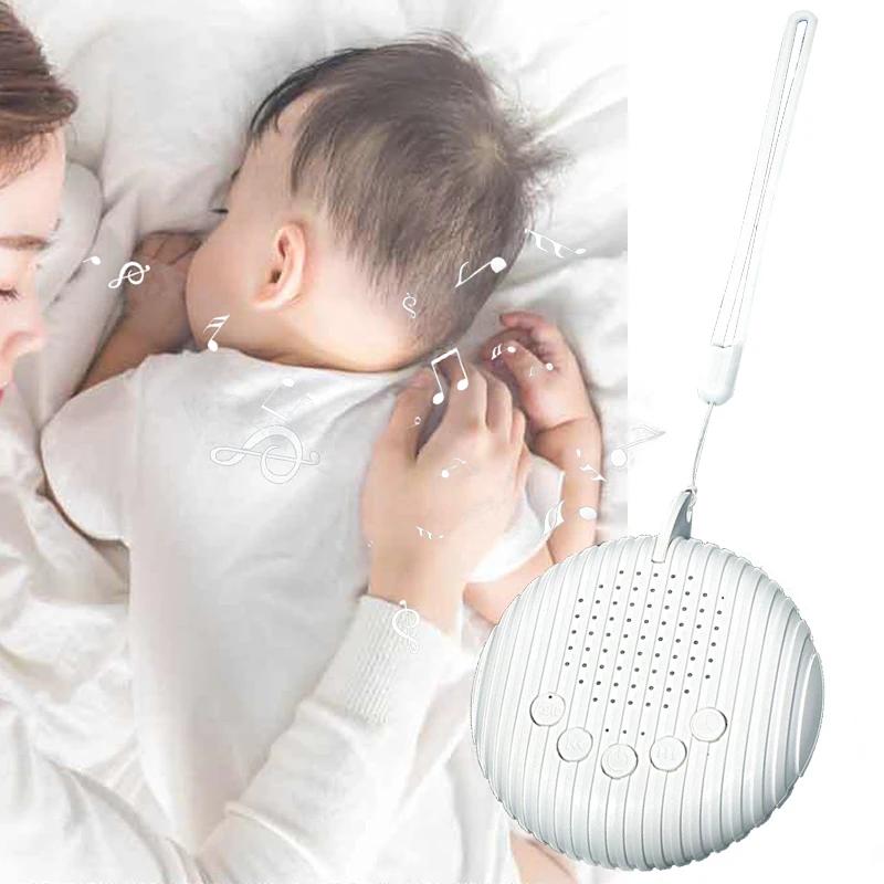 White Noise Sound Machine Portable Baby Sleep Machine 10 Soothing Sounds Volume Adjustable Built-In Rechargeable Battery Usb