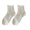 4 Paar mittelhohe gepunktete gerollte Sommer-Baumwollsocken, schweißabsorbierend, geruchshemmend, vielseitig und schlichte Studenten-Overknees