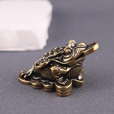 Pure Copper Tricorns Wealth Attracting Toad Figurine Desktop Office Living Room Tea Play Tea Pet Decoration