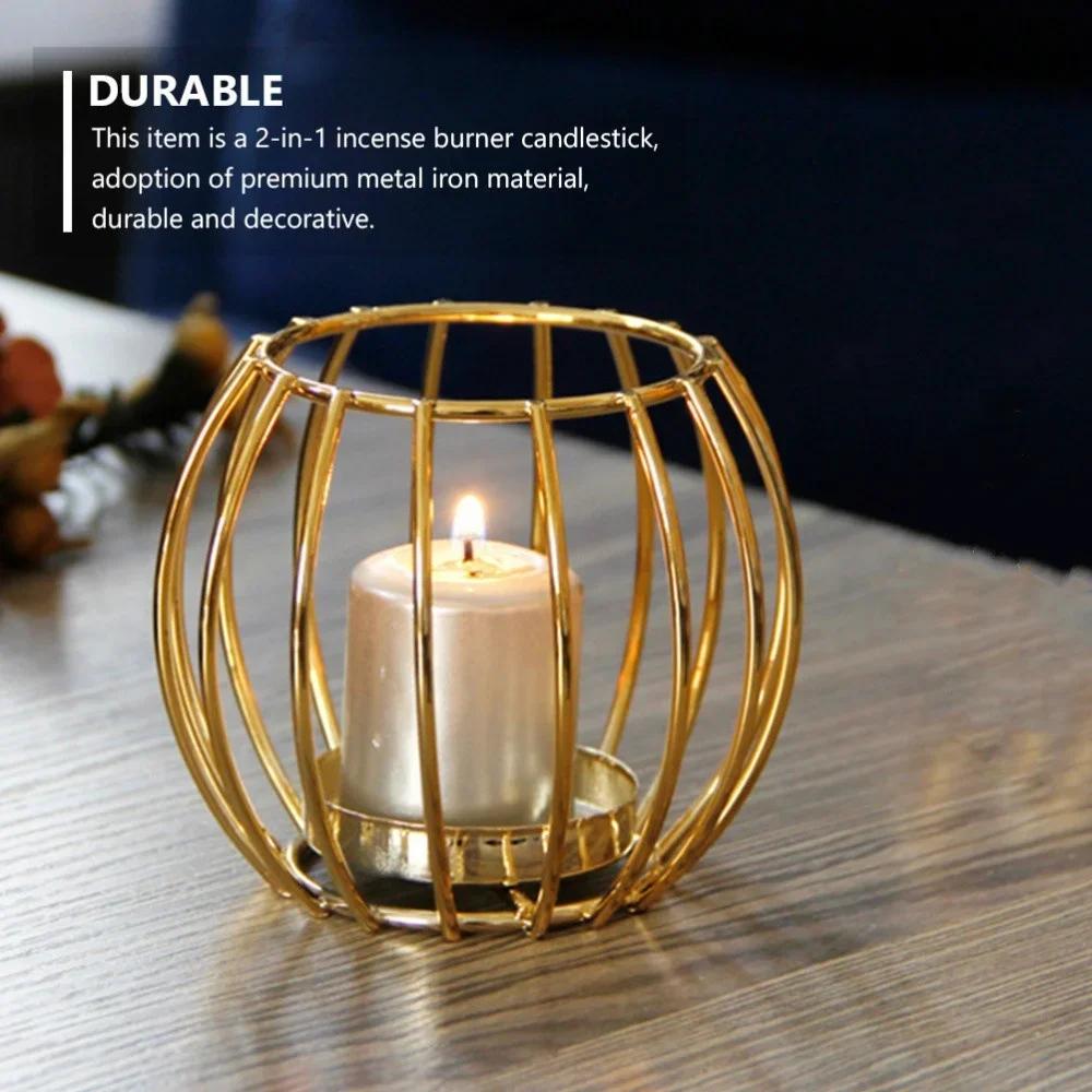 Arabian Gold Incense Burner Gold Iron Candlestick Creative Home Model Essential Oils Aromatherapy Lamp Home Decoration