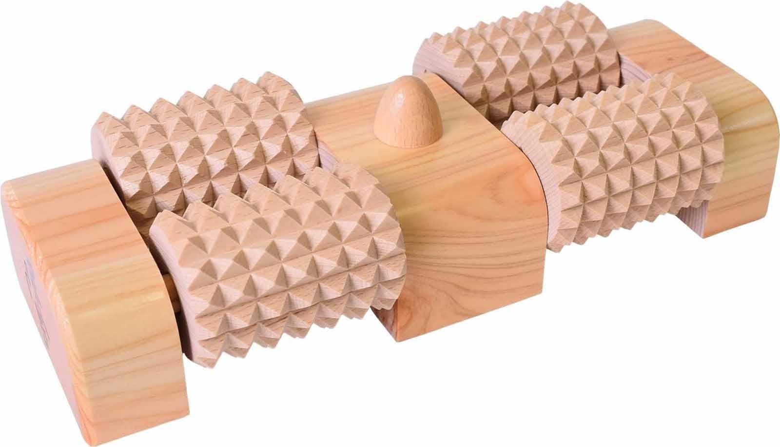 

Kiso Kogei Woody Roller for the Soles of the Feet, W-Type with Pressure Points