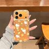 Hello Kitty Maple Leaf Phone Case for iPhone 17/16 Pro Max/15/14 - Autumn/Winter Translucent Yellow
