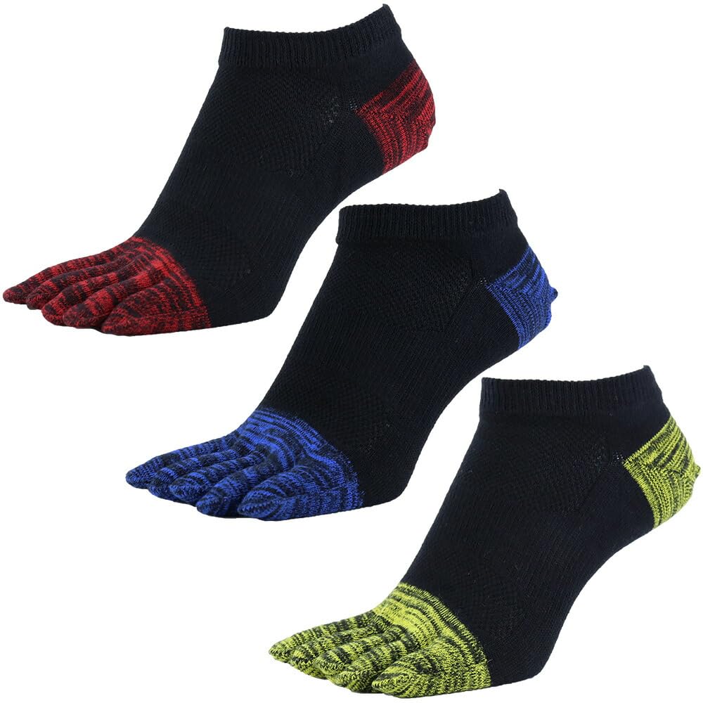 

Asuka Товстий ворс Розмір щиколотки 3 пари Чоловічі шкарпетки з п ятьма пальцями, Підошва, Посилені, Довжина, 25-27 см,