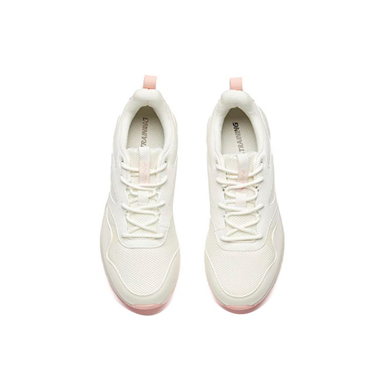 Anta Variety Training Collection Anti-Slip And Wear-Resistant Lightweight Low-Top Running Shoes Women's White Pink 12917775-1