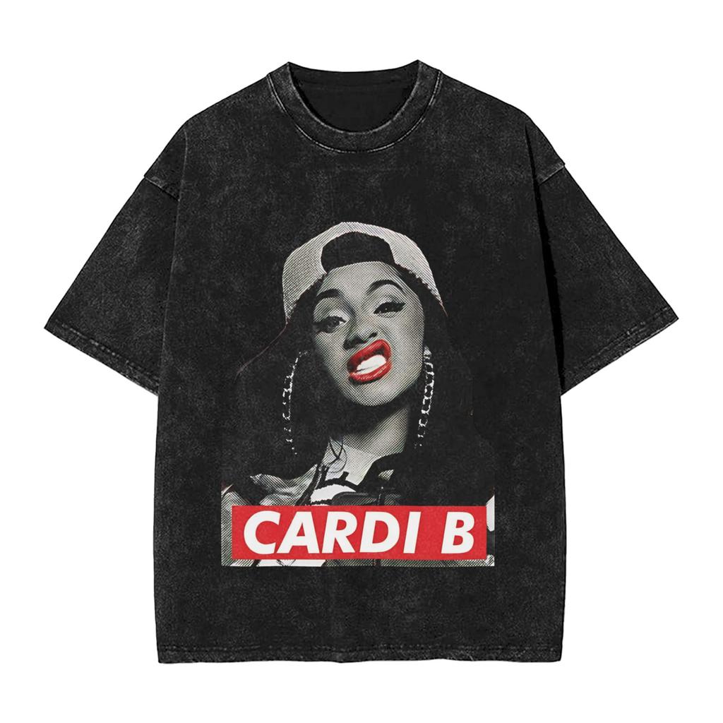 Cardi B Vintage Tshirt Summer Y2k Basic Tshirts Casual Popular Tshirt For Man Short Sleeve Print Tops