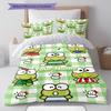 Custom Name,Cartoon Keroppi Hangyodon Series Pattern Bedding Home Decoration Birthday Gift ( 1 Duvet Cover + 2 Pillowcase, Without Core),fan Merchandi