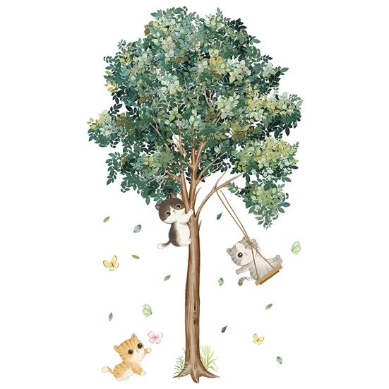 

2 шт./компл. привлекательная наклейка на стену с гладкой поверхностью ПВХ дерево птица узор нежная наклейка для гостиной 4