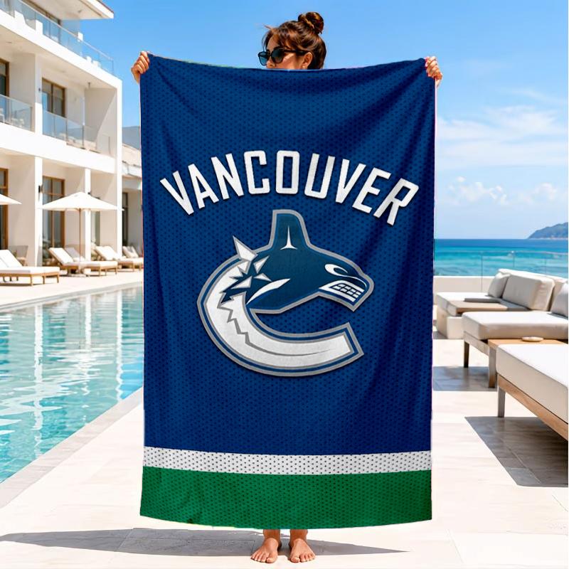Hockey Team Vancouver-Canucks Beach Towel, Super Soft Microfiber, Perfect Gift for Her/Him, Birthday, for Pool, Beach, Travel, Decor Beach Party