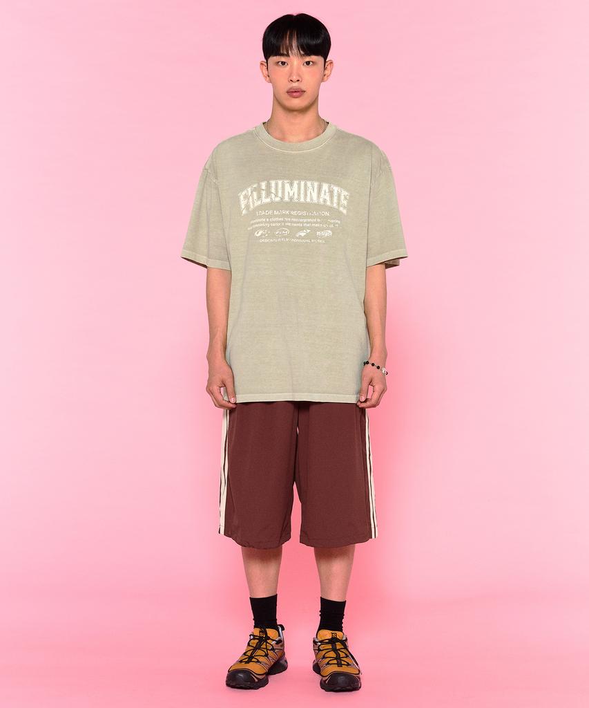 FILLUMINATE Damaged Graphic Pigment T-Shirt - Charcoal