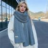 Women Scarf Thickened Warm Solid Color Scarf Autumn Winter Versatile Comfortable Knitting Long Scarf Fashion Accessory