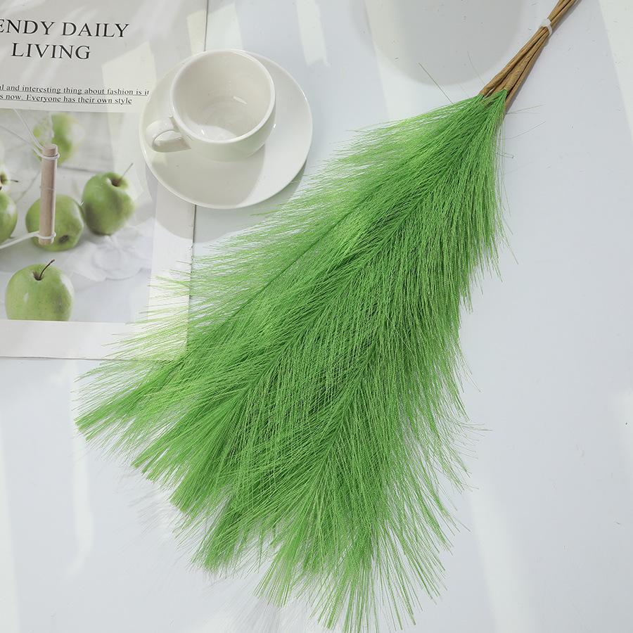 10Pcs Faux Pampas Grass Artificial Reed Fluffy Fake Plants Bouquet For Boho Wedding Home Vase Decor