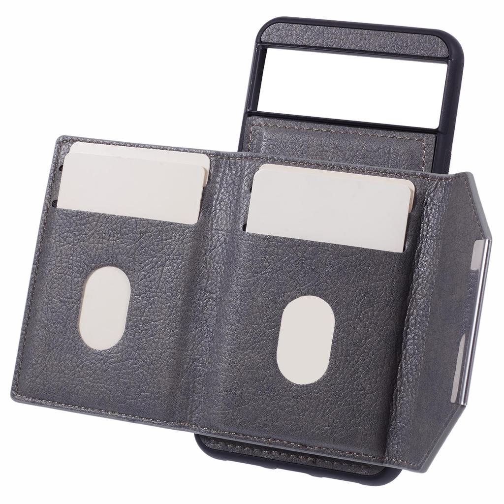 For Google Pixel 8 Case Leather Phone Back Cover with Card Slot Kickstand