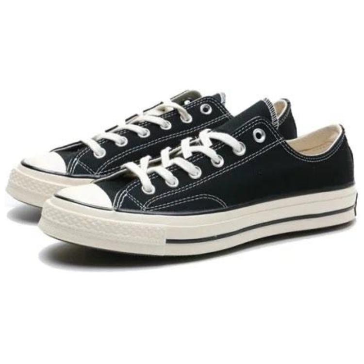 Converse All Star Washed Canvas OX Comfortable Versatile Durable Shock Absorbing Low Top Canvas Shoes Unisex Sneaker Black 31312112
