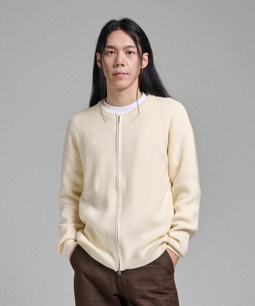 ANALOG MOOD 2-Way Round Cardigan Knit (Cream)