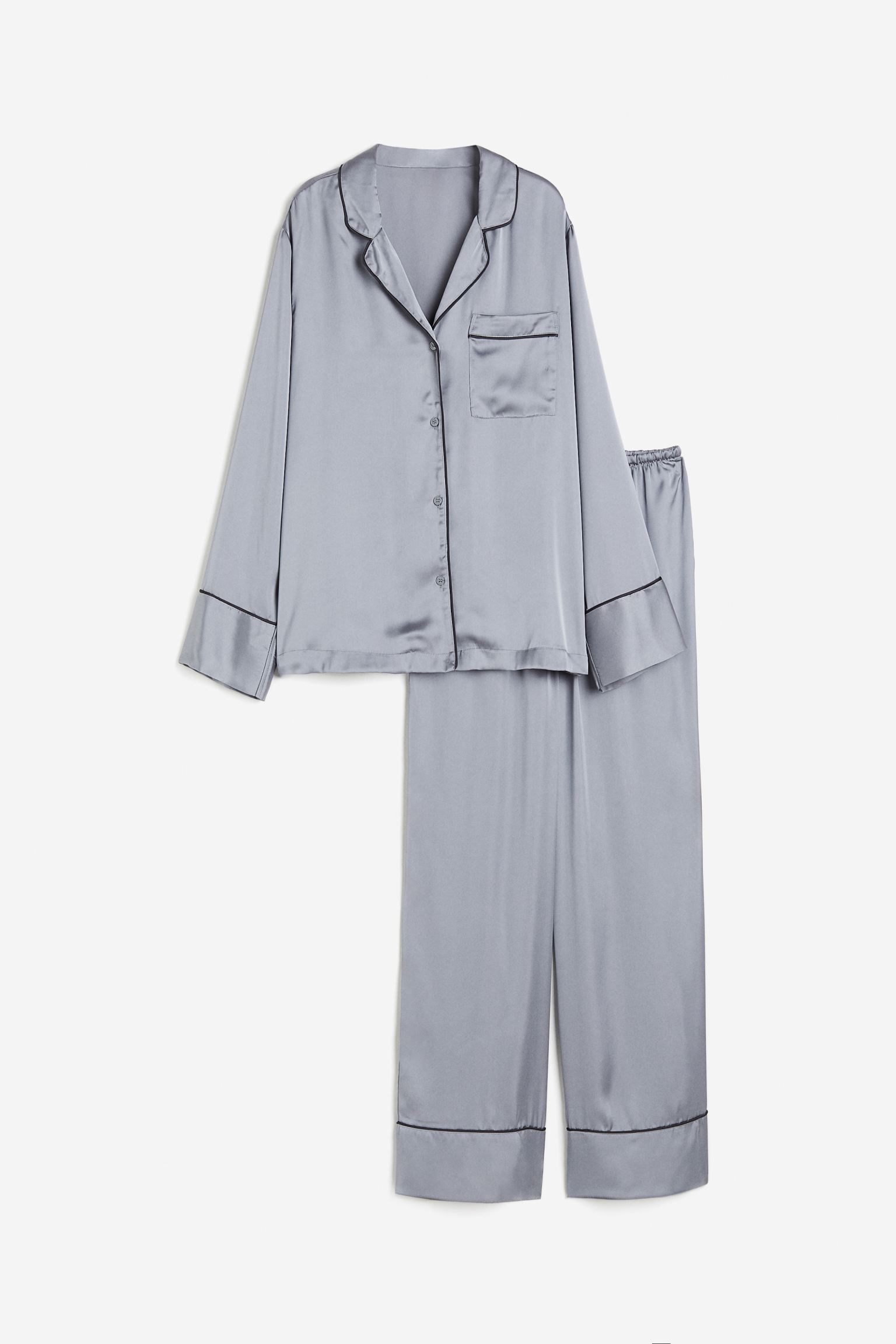 

Satin pyjama shirt and bottoms