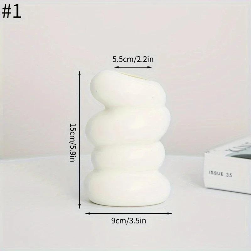 1PC Plastic Spiral White Vase Hydroponic Pot Vase Decoration Home Desk Decorative Vases for Flowers Decoration Maison Floreros