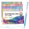 Set Nastro Washi Glitterato Festivo di Natale e Penna Gel Super Flash - 72 Colori, Grande Capacità per Straordinari Effetti Artistici