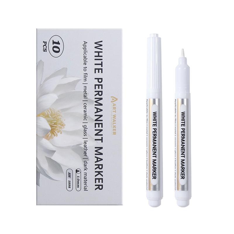 

New White Marker Pens 1.0mm Oily Waterproof White Gel Pen DIY Graffiti Sketching Markers Stationery Wrting School Supplies