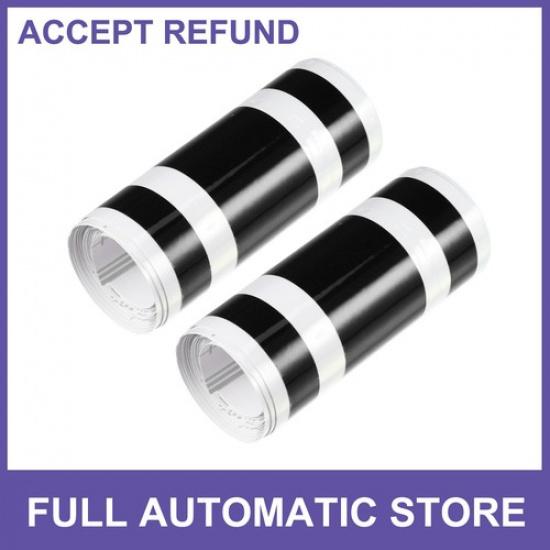 TWO Hood Stripe Pattern Sticker Decal for Car Hood 70.87 x3.15  PVC Black