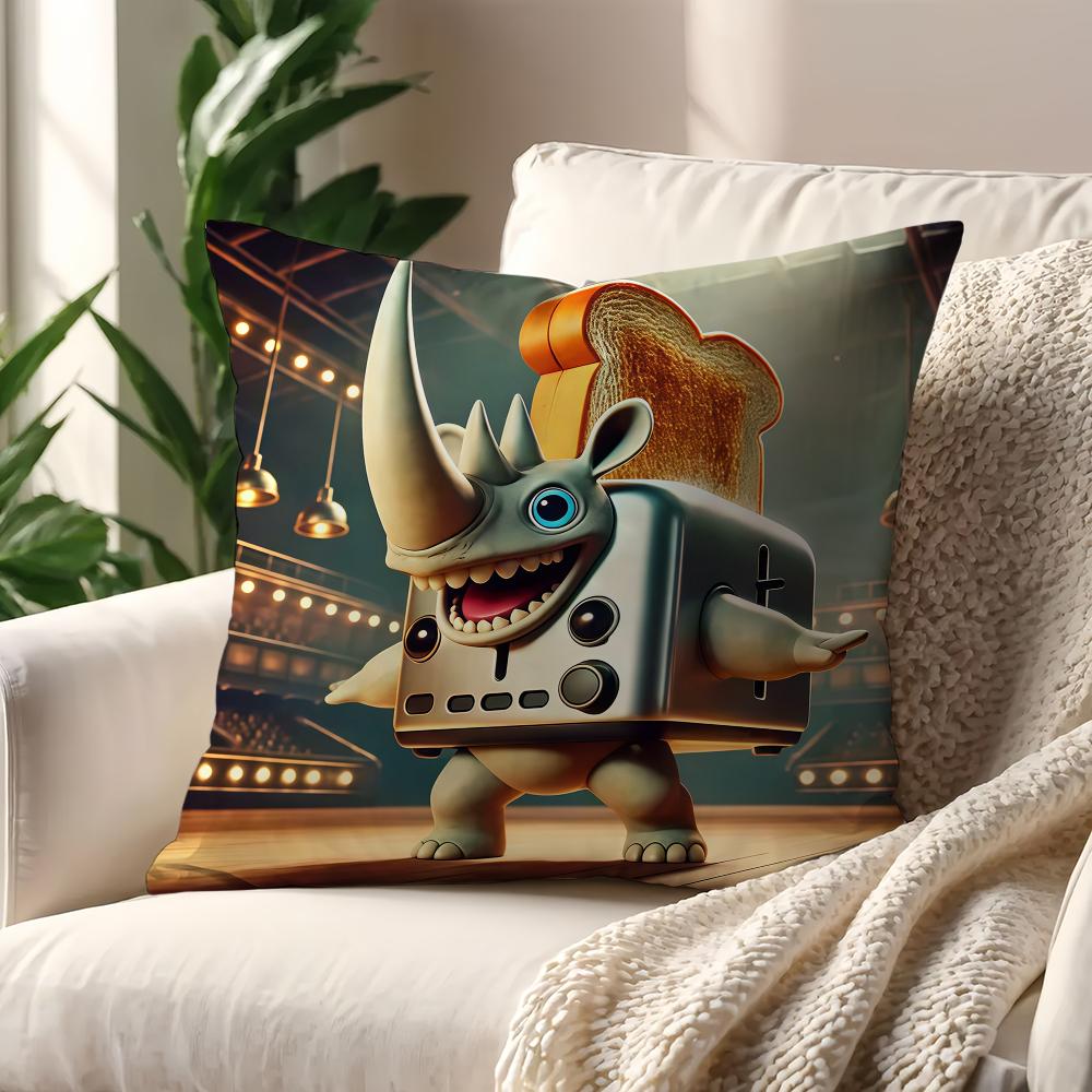 Italian B-Brainrot Animals Meme Cushion Cover For Pillow Printing Sofa Decoration Home Car Room Coffee Office Nordic Simplicity