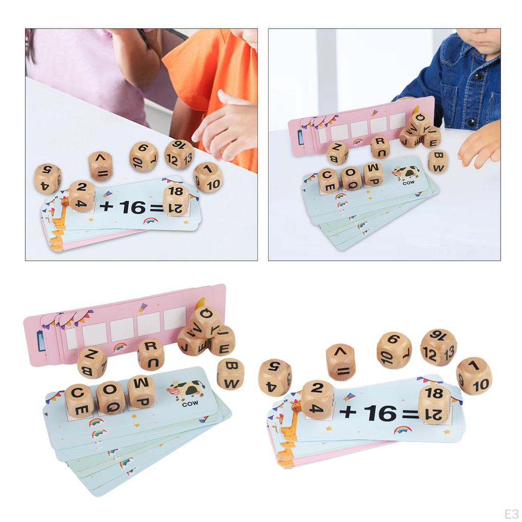 Toy Wood Matching Games Memory Wooden Reading Blocks Learning Block for Kindergarten Ages 3