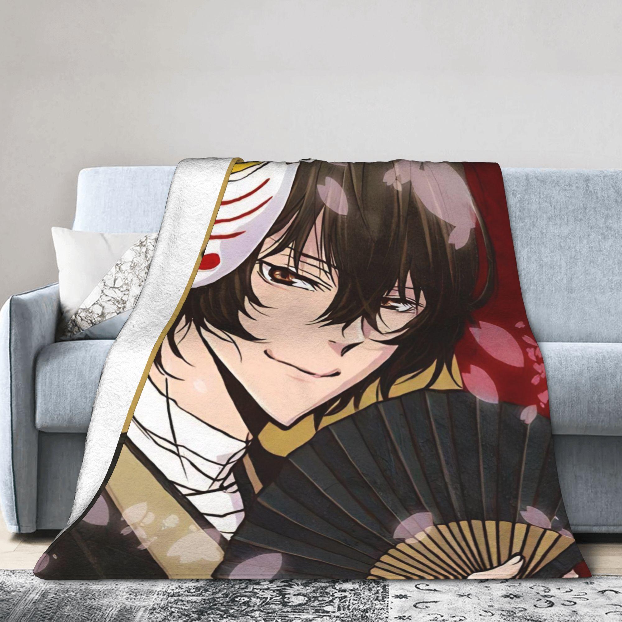 

Dazai Bungo Stray Dogs Blanket Super Soft Print Plush Bedding Throws For Kids Adult Couch Bed Flannel Bedspread Bed Cover 75x90cm