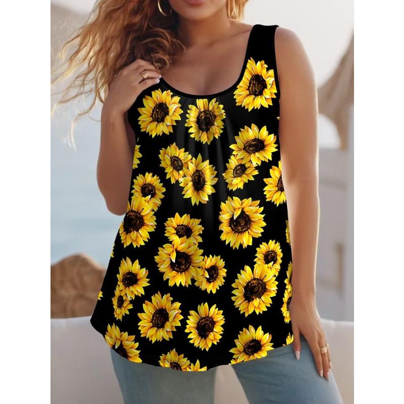 Women's Sleeveless Vest Creative Colorful Pattern Printing Comfortable Soft Fashionable Versatile Summer Oversized Vest